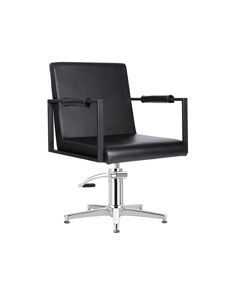 Harper - Silla de peluquería negra - Base estrella cromada